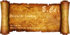 Bozsik Csaba névjegykártya