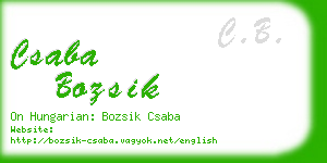 csaba bozsik business card